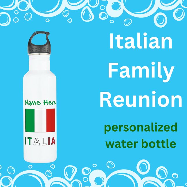 Italia e Bandiera Italiana con il Tuo Nome Edelstahlflasche (Von Creator hochgeladen)