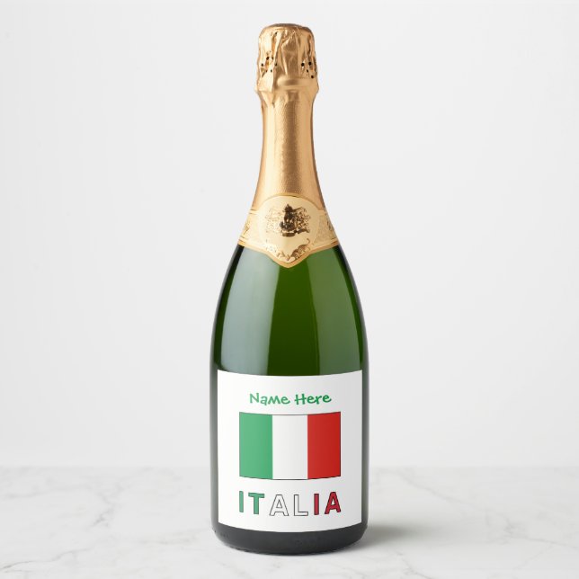 Italia e Bandiera Italiana Grüne Personalisierung (Vorderseite)