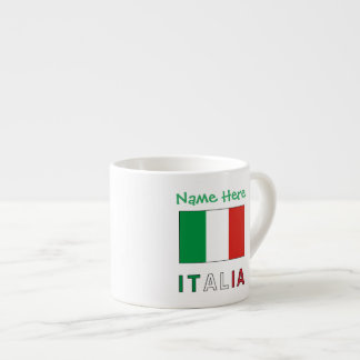 Italia e Bandiera Italiana Grüne Personalisierung Espressotasse