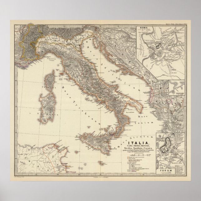 Italia, Gallia citerior, Illyricum, Sicilia Poster (Vorne)