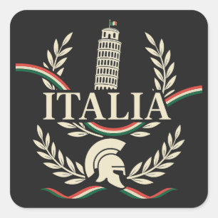 Italia Heritage Wappen Quadratischer Aufkleber