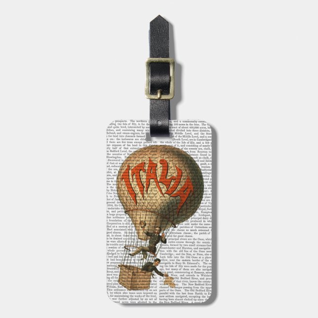 Italia Hot Air Ballon Gepäckanhänger (Vorderseite vertikal)