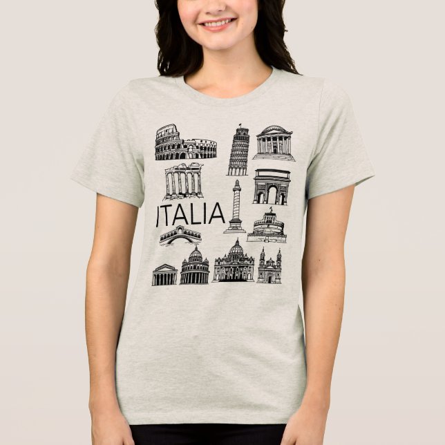 Italia Italian Monuments  Tri-Blend Shirt (Vorderseite)