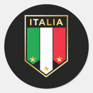 Italia Print Stolz Italienisch Italienisch Fußball Runder Aufkleber