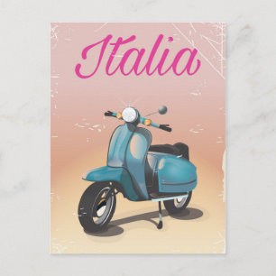 Italia Scooter Reiseplakat Postkarte