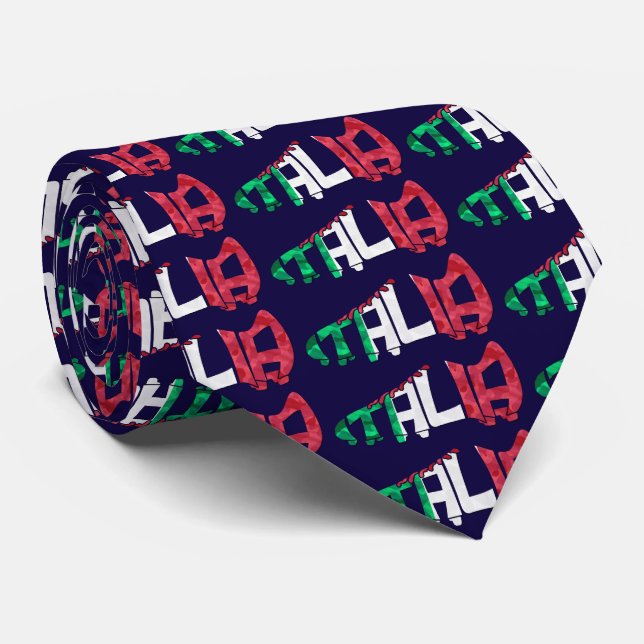 Italia Soccer Calligram Krawatte (Gerollt)