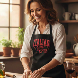 Italian and Proud Vintage Style Black Cooking Apro Schürze