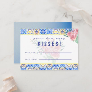 Italian Blue Tile Mamma Mia Game Card Platzkarte