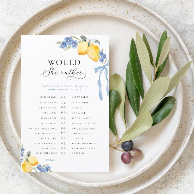 Italian Bow & Lemons Bridal Would She Rather Game (Von Creator hochgeladen)