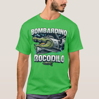 Italian Brainrot Bombardino Crocodilo Funny Brain  T-Shirt