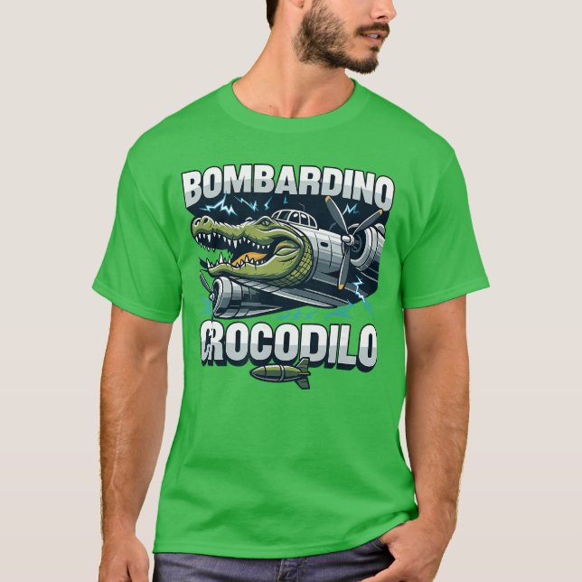 Italian Brainrot Bombardino Crocodilo Funny Brain  T-Shirt (Vorderseite)