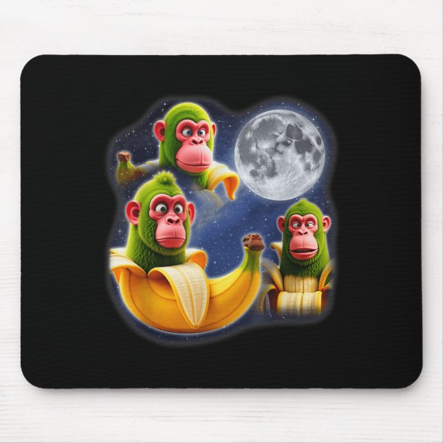 Italian Brainrot Chimpanzini Bananini 3 Moon Weird Mousepad (Vorne)