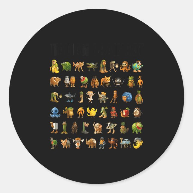 Italian Brainrot Gen-z Meme Funny Brain Rot Christ Runder Aufkleber (Vorderseite)