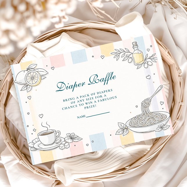 Italian Café Doodle Diapper Raffle Begleitkarte (Von Creator hochgeladen)