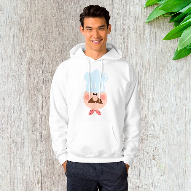 Italian Chef Face with Mustache and Hat Hoodie (Von Creator hochgeladen)