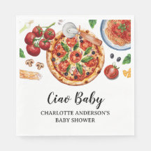 Italian Ciao Baby Pizza Red Baby Shower 