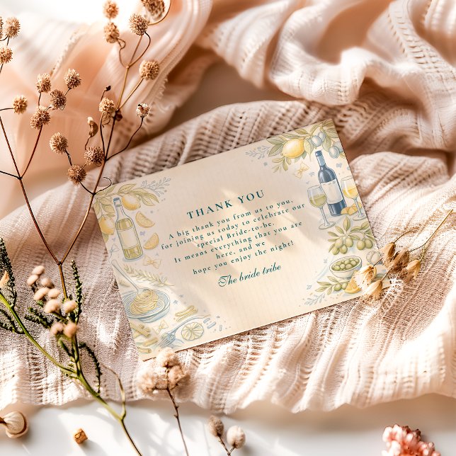 Italian Ciao Miss Bridal Shower Dankeskarte (Von Creator hochgeladen)