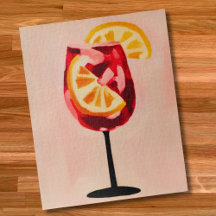 Italian Cocktail Happy Hour Vintage Retro Abstract