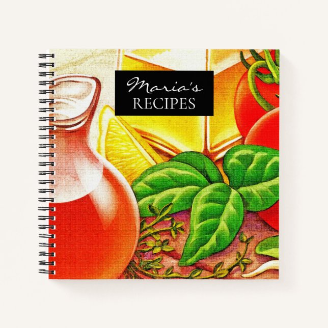 Italian Cooking Ingredients Personalised Recipes Notizbuch (Vorderseite)