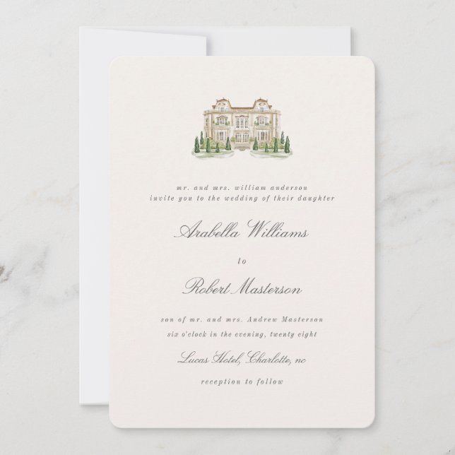 Italian Countryside Elegant Wedding Invitation (Devant)