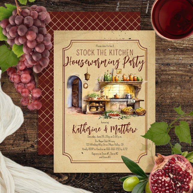 Italian Cuisine Stock the Kitchen Housewarming Einladung (Von Creator hochgeladen)