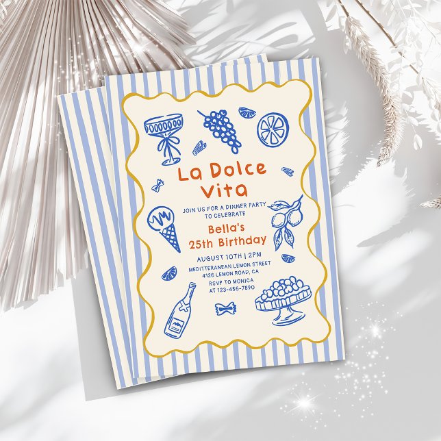Italian Dinner La Dolce Vita Birthday  Invitation  Einladung (Von Creator hochgeladen)