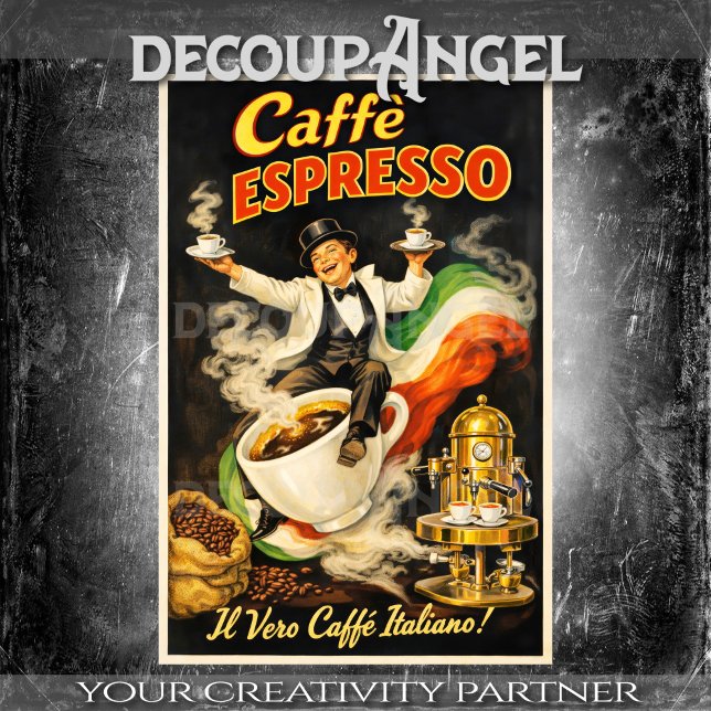 Italian Espresso Coffee Poster Decoupage Seidenpapier (Von Creator hochgeladen)