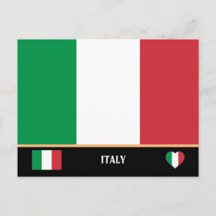 Italian Flag & Italian country travel / Italy Postkarte