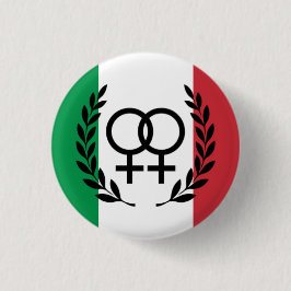 Italian Flag Lesbian Pride Pin with laurel wreath Button