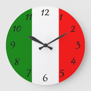Italian Flag of Italy Bandiera d'Italia Tricolore Große Wanduhr