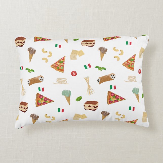 Italian Food Pizza Pasta Tiramisu Pattern Dekokissen (Vorderseite)