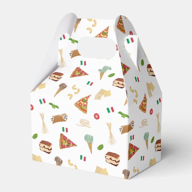 Italian Food Pizza Pasta Tiramisu Pattern Geschenkschachtel (Vorderseite)