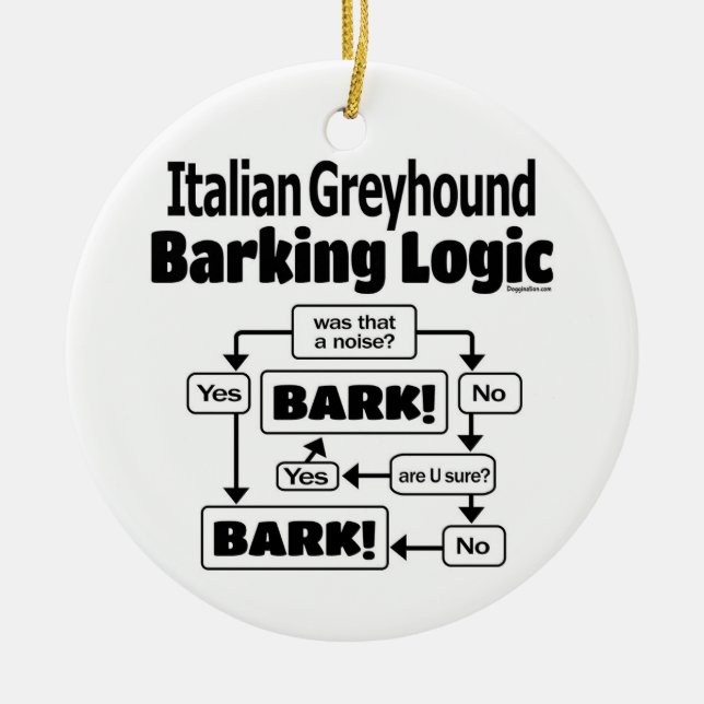Italian Greyhound Barking Logic Keramik Ornament (Vorne)