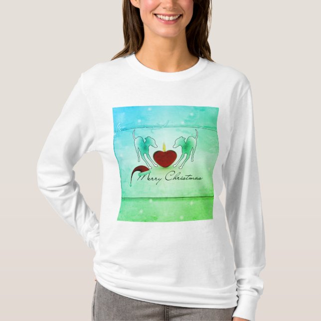 Italian Greyhound Christmas T-Shirt (Vorderseite)