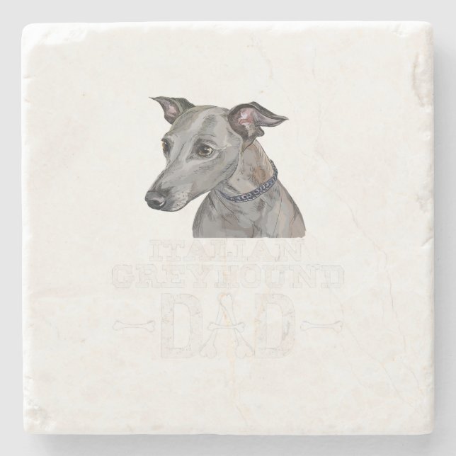 Italian Greyhound Dad Dog Lover Fars Day Gift Steinuntersetzer (Vorderseite)