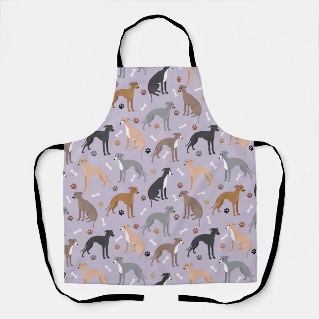 Italian Greyhound Dog Bones and Paws Schürze (Vorderseite)