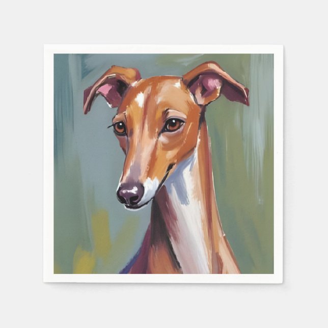 Italian Greyhound | Dog Watercolor Painting Serviette (Vorderseite)