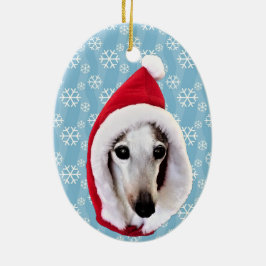 Italian Greyhound Santa Keramik Ornament