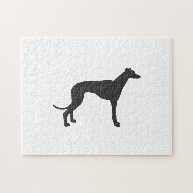 Italian Greyhound silhouette in black (Horizontal)