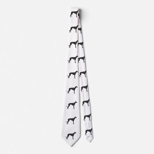 Italian Greyhound silhouette in black Krawatte (Vorderseite)