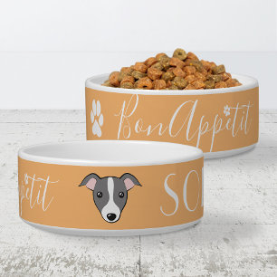 Italian Greyhound Whippet Blue Name Bon appetit Napf