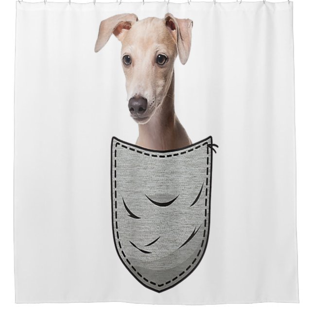 Italian Greyhound Whippet Chest Pocket For Dog Own Duschvorhang (Vorderseite)