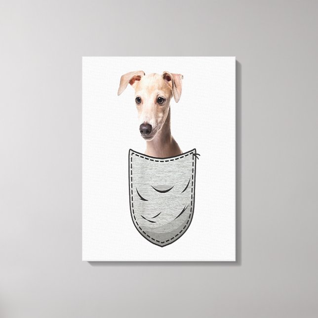 Italian Greyhound Whippet Chest Pocket For Dog Own Leinwanddruck (Vorderseite)