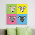 Italian Greyhound Whippet Niedlich Cartoon Pop Art Leinwanddruck<br><div class="desc">Dieser Hund liebt Leinwand mit vier niedlichen italienischen Greyhounds in verschiedenen Farben, im Cartoon Pop Art Stil. Coole, künstlerische und lustige Wanddekoration für den Besitzer von Spielen :) ・ Sie können sie anpassen - Bild drehen/verkleinern, Text hinzufügen und mehr! ・ ・ ・ Ich würde mich freuen, ein Foto von Ihrem...</div>