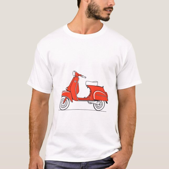 Italian Holiday: Red Vespa T-Shirt (Vorderseite)