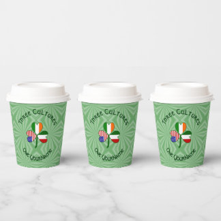 Italian Irish American Shamrock Personalized Text Pappbecher
