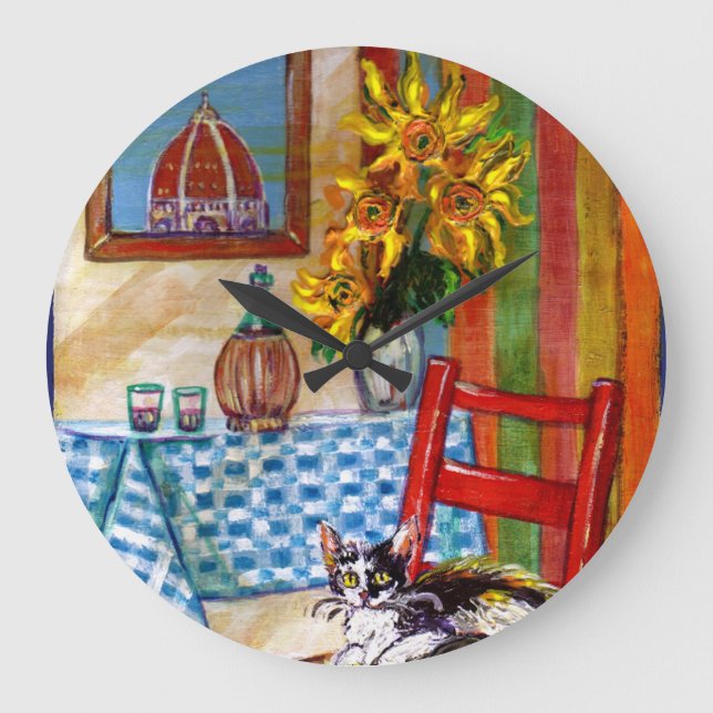 ITALIAN KITCHEN IN FLORENCE GROßE WANDUHR (Vorderseite)