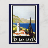 "Italian Lakes" Vintage Travel Poster