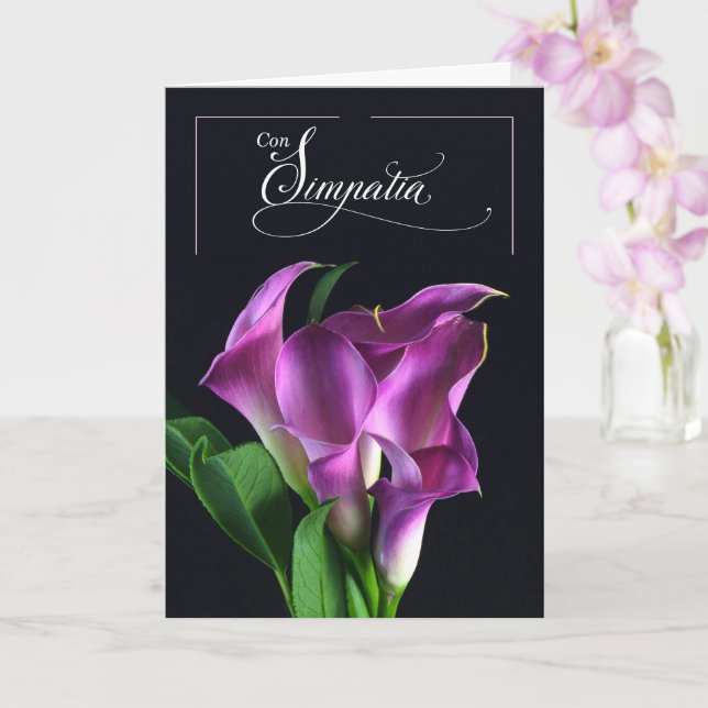 Italian Language Sympathy Simpatia Purple Lilies Karte (Orchidee)