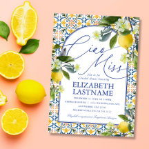 Italian Lemon Bridal Shower Invitation